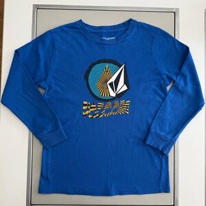 VOLCOM KIDS LOGO T-SHIRT | BLUE | Long-sleeve Logo Tee | Size 6/L